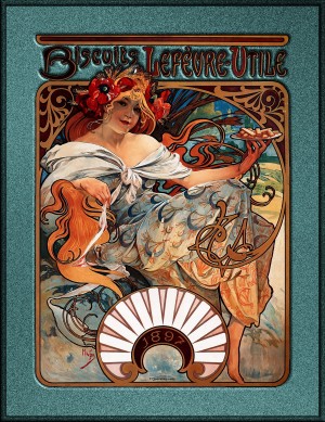 Alphonse Mucha Biscuits Lefevre-Utile by Alphonse Mucha